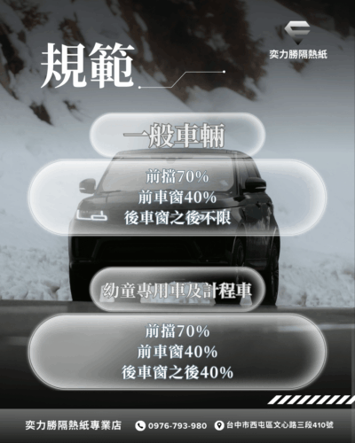 2026 隔熱紙新法規：新車領牌必讀指南